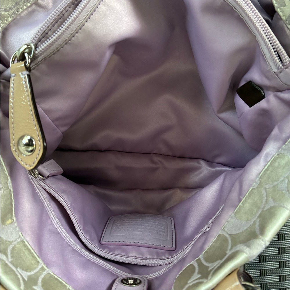 COACH BAG,Coach Cream and ligth purple Bag, COACH Shoulder Bag - Picture 11 of 16